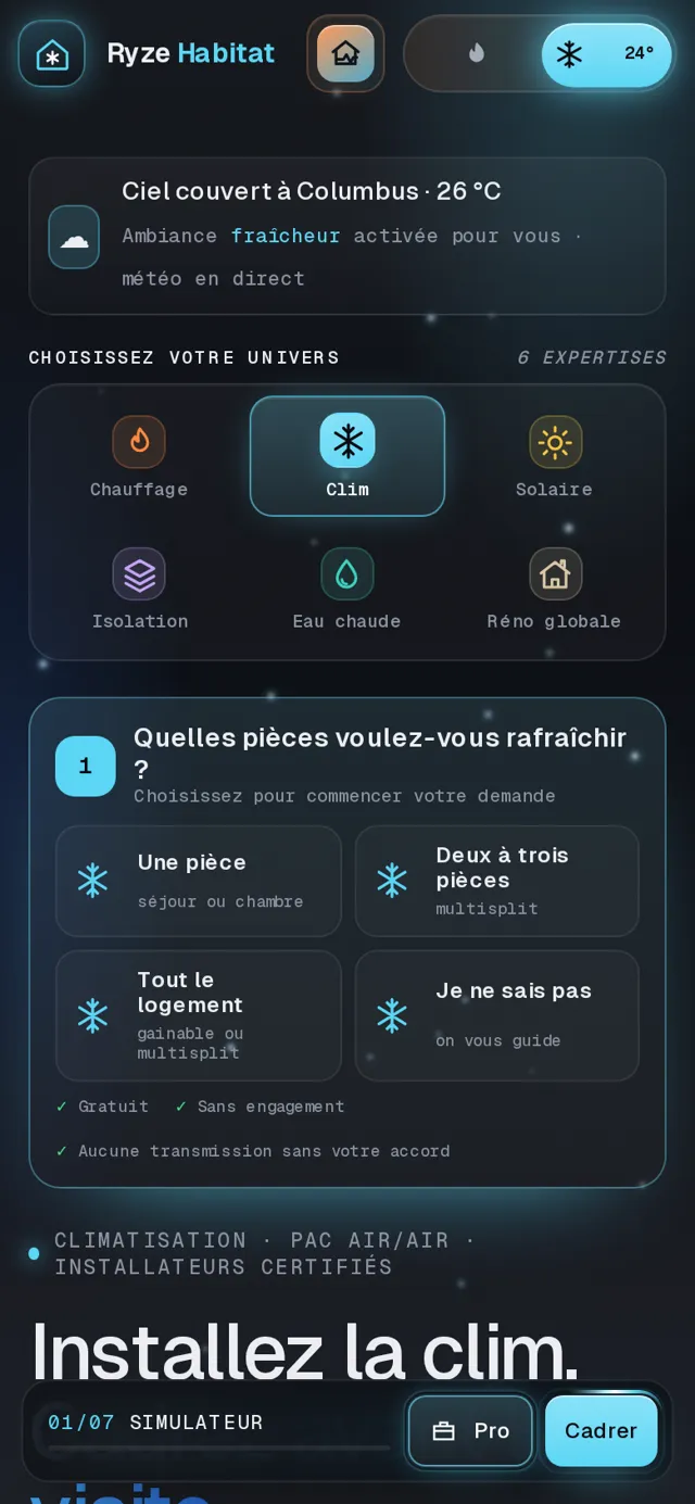 Capture d'écran de Ryze Habitat sur téléphone