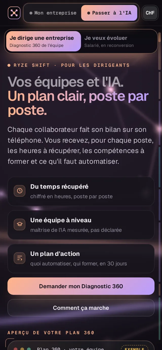 Capture d'écran de Ryze Shift sur téléphone